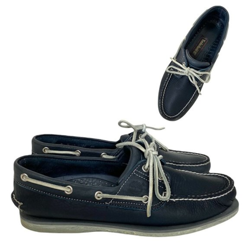Timberland Men’s Size 9 (M) Classic Boat Shoes 2-Eye Deck Shoes Navy‎ Blue